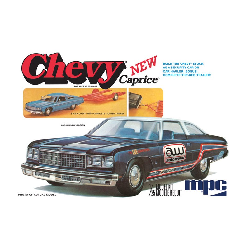 MPC Model plastikowy - 1976 Chevy Caprice z przyczepą 1/25