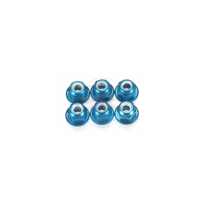TEAM ASSOCIATED FT M4 Flange Locknut, blue aluminum