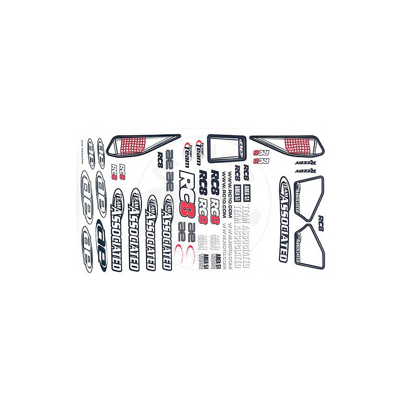 TEAM ASSOCIATED RC8 Decal Sheet