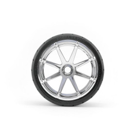 HPI RACING Koła PHALTLINE TIRE + BLAST WHEEL CHROME MT 1/8 2szt.