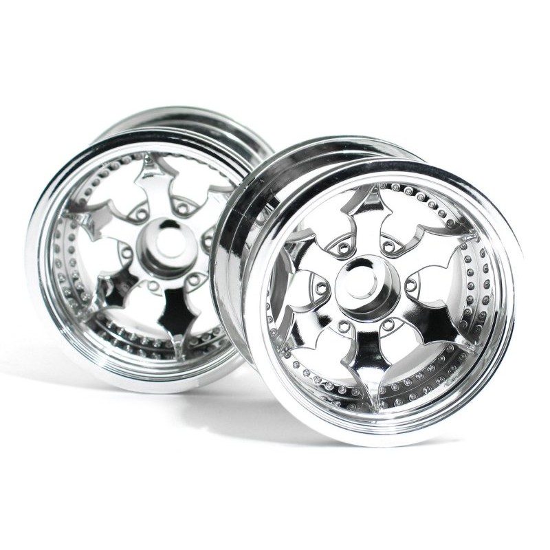 HPI RACING SPIKE TRUCK WHEEL (SHINY CHROME/2PCS)