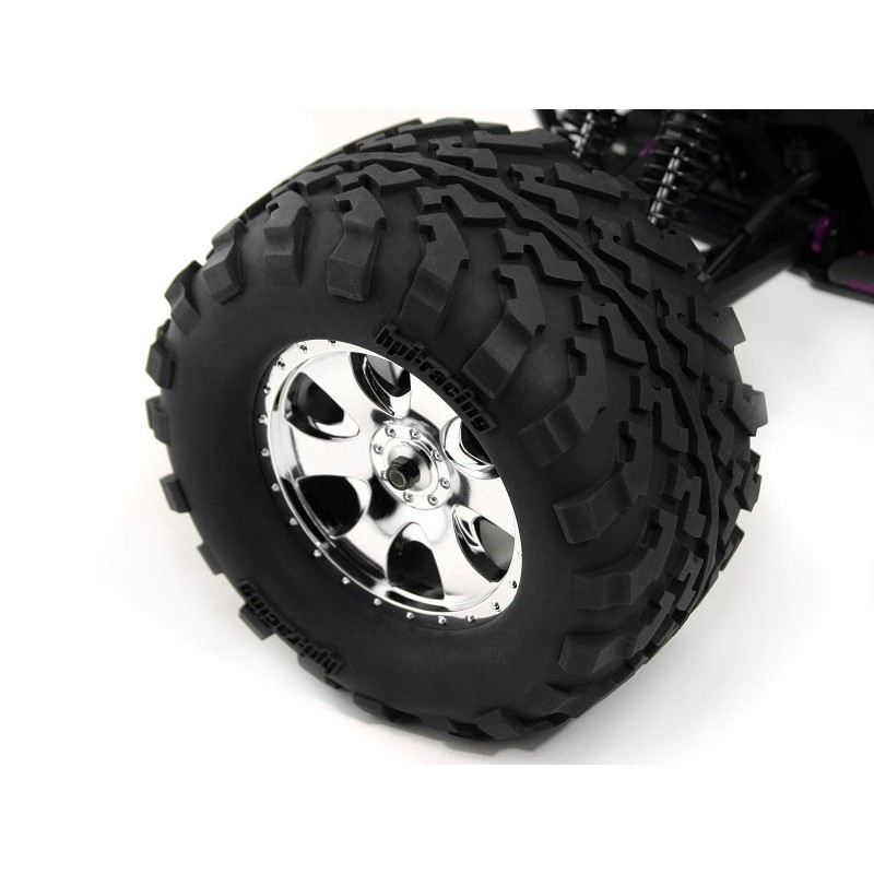 HPI RACING MOUNTED GT2 TYRE S COMPOUND ON WARLOCK WHEEL CHROME