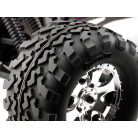 HPI RACING MOUNTED GT2 TYRE S COMPOUND ON WARLOCK WHEEL CHROME