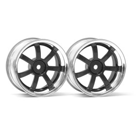 HPI RACING RAYS GRAM LIGHTS 57S-PRO CHROME/BLACK (3mm OFFSET)