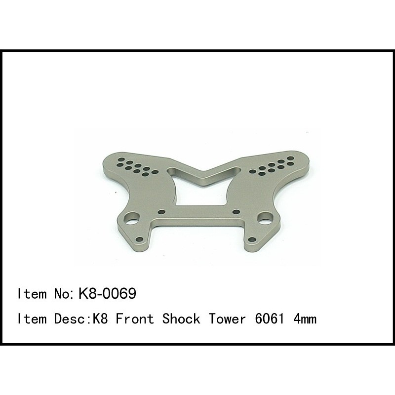 CASTER RACING K8 Front Shock Tower Alu 6061 4mm