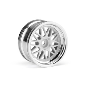 HPI RACING HRE C90 WHEEL 26MM CHROME/WHITE (6MM OFFSET/2PCS)