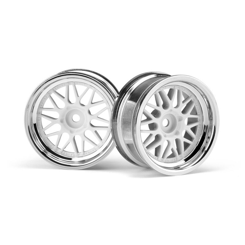 HPI RACING HRE C90 WHEEL 26MM CHROME/WHITE (6MM OFFSET/2PCS)
