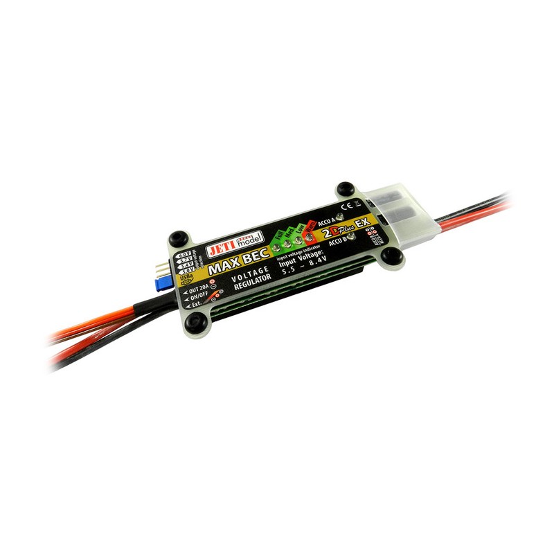JETI MODEL Dwuwejściowy regulator napięcia MAX BEC 2D PLUS EX