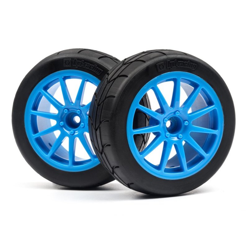 HPI RACING MOUNTED GYMKHANA TIRE/SPEEDLINE CORSE TURINI WHEEL SET (CYAN/2PC
