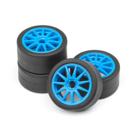 HPI RACING SLICK TIRE/SPEEDLINE WHEEL SET - Micro RS4 4szt.