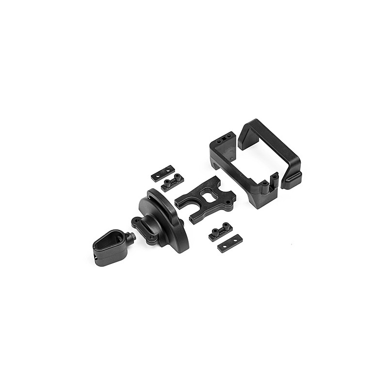 MAVERICK CENTRE DIFF AND SERVO MOUNTS W/WIRE HOLDER AND COVER