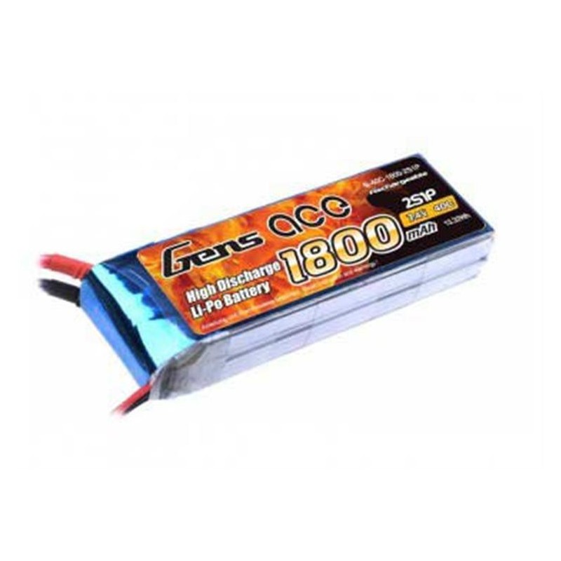 GENS ACE Akumulator LiPo 7,4V 1800mAh 40C 2S DEAN B-40C-1800-2S1P