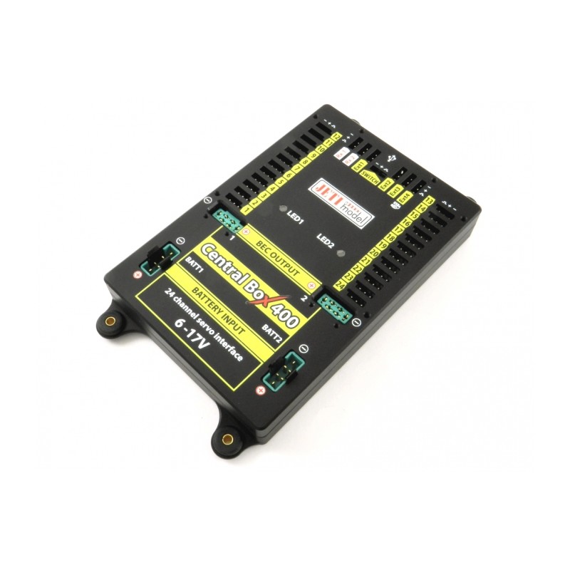 JETI MODEL Central Box 400 + 2 odbiorniki Rsat2 + przełącznik RCSW