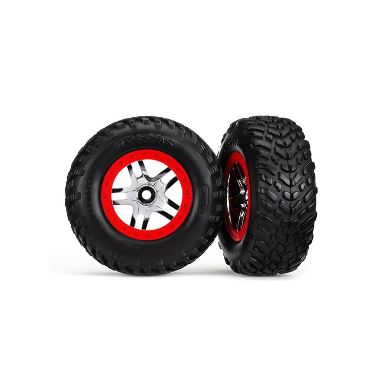 TRAXXAS Tire Wheel Assembled Glue SCT Split-Spoke Chrome