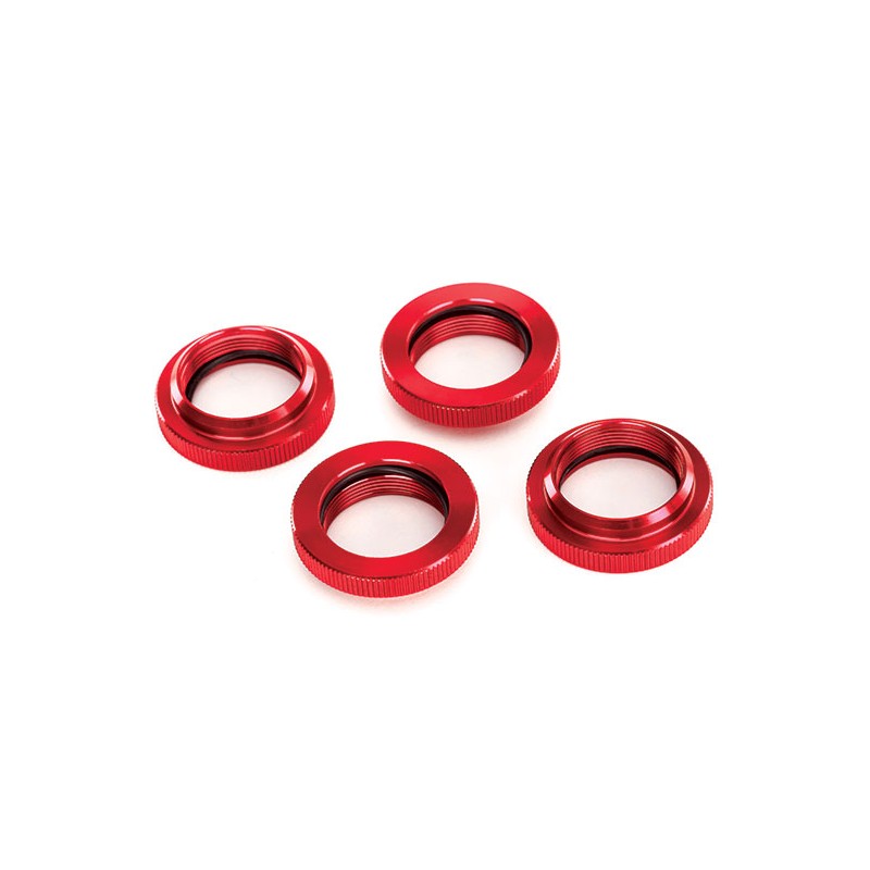 TRAXXAS Nakrętki amortyzatorów / Spring retainer (red) - X-MAXX