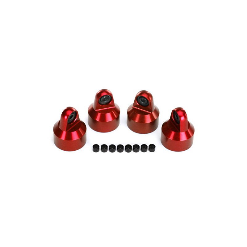TRAXXAS Nakrętki amortyzatorów / Shock caps, aluminum GTX (red) - X-MAXX