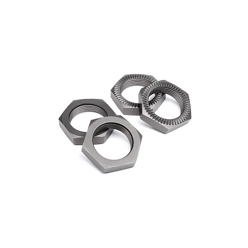 HPI RACING WHEEL NUT 24mm (GUNMETAL/4pcs)