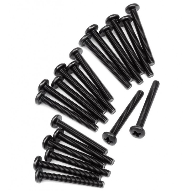 HBX Śruby stalowe M3x25mm 20szt. /  Round Head Screw