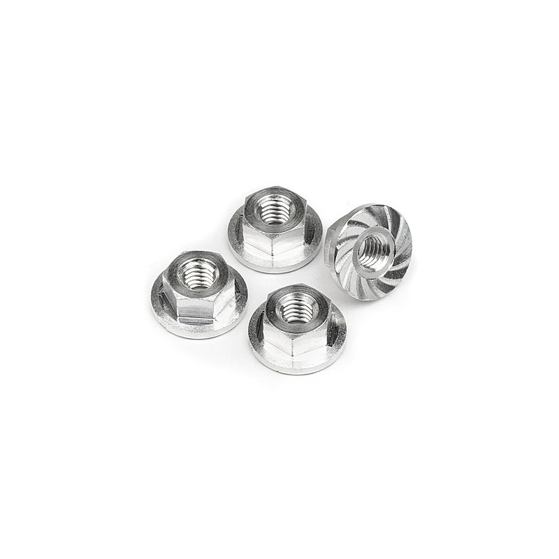 HPI RACING SERRATED FLANGE NUT M4x10.8mm (4pcs)