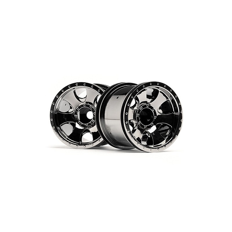 HPI RACING WARLOCK WHEEL BLACK CHROME (2.2in/2pcs)