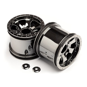 HPI RACING WARLOCK WHEEL BLACK CHROME (2.2in/2pcs)