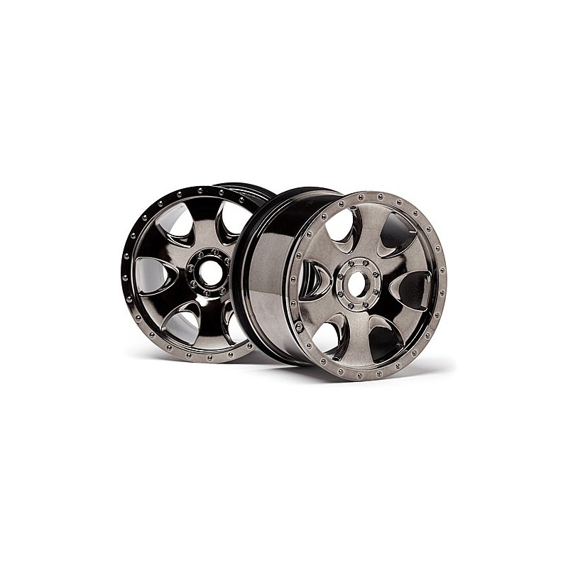 HPI RACING WARLOCK WHEEL BLACK CHROME (83x56mm/2pcs)