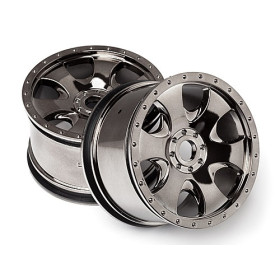 HPI RACING WARLOCK WHEEL BLACK CHROME (83x56mm/2pcs)