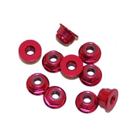 ULTIMATE RACING Nakrętki 4mm samokontrujące z kołnierzem (czerwone) 10szt.