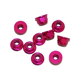 ULTIMATE RACING Nakrętki 4mm samokontrujące z kołnierzem (różowe) 10szt.
