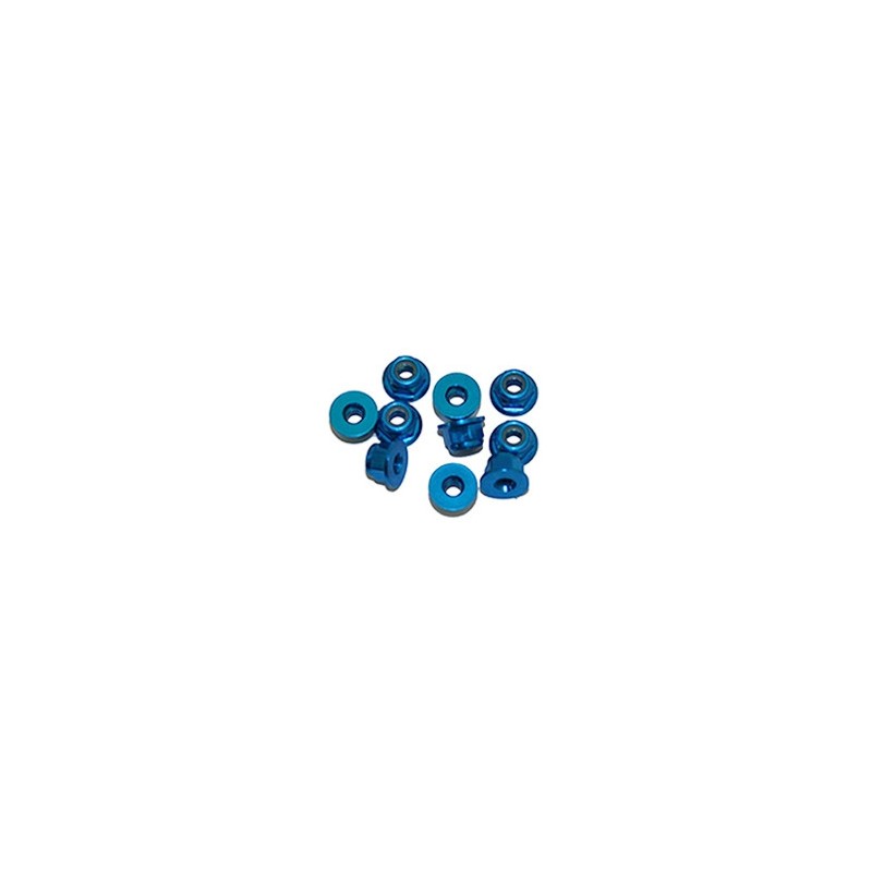 ULTIMATE RACING Nakrętki 3mm samokontrujące z kołnierzem (niebieskie) 10szt.