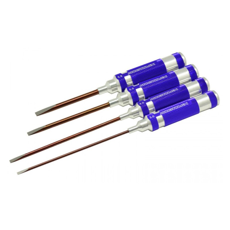 ARROWMAX Zestaw śrubokrętów płaskich stalowych 100-150mm 4szt.