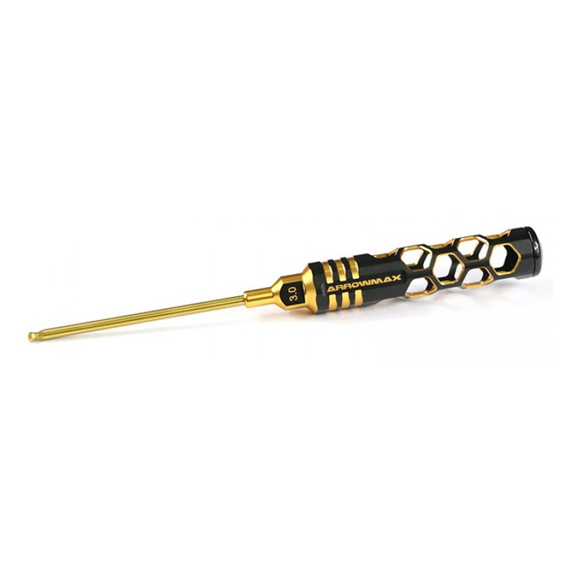 ARROWMAX Śrubokręt imbusowy kulowy Black Golden stalowy 3,0x100mm