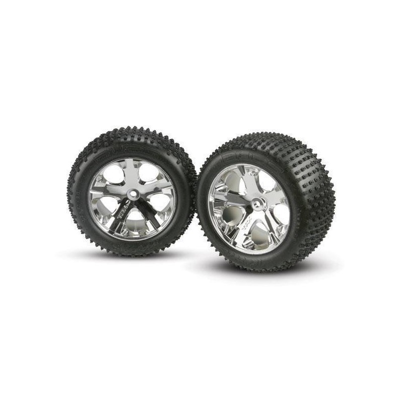 TRAXXAS Koła 2szt. / Chrome Wheel Rear + Alias Tire