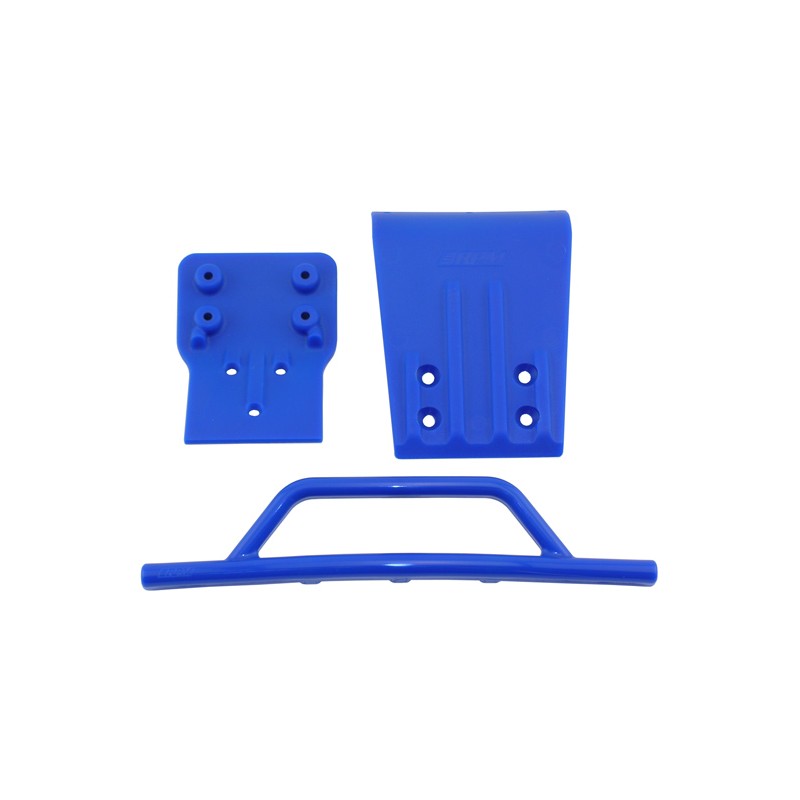 RPM Zderzak przedni, skid plate (niebieski) / Blue Front Bumper & Skid Plate 6835