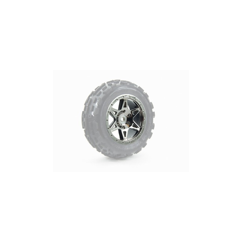 ARRMA Felgi przednie 'RAIDER' Black Chrome 12mm 2szt. 1/10 (AR510042)