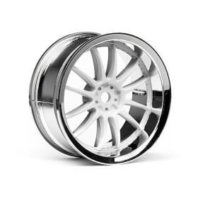 HPI RACING WORK XSA 02C WHEEL 26mm CHROME/WHITE (3mm OFFSET)