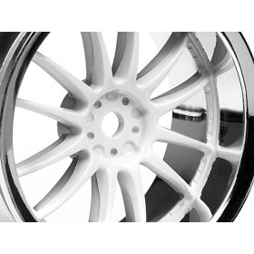 HPI RACING WORK XSA 02C WHEEL 26mm CHROME/WHITE (3mm OFFSET)