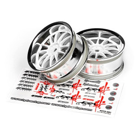 HPI RACING WORK XSA 02C WHEEL 26mm CHROME/WHITE (3mm OFFSET)