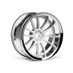 HPI RACING WORK XSA 02C WHEEL 26mm CHROME/WHITE (6mm OFFSET)