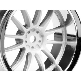 HPI RACING WORK XSA 02C WHEEL 26mm CHROME/WHITE (6mm OFFSET)