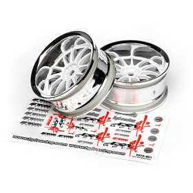 HPI RACING WORK XSA 02C WHEEL 26mm CHROME/WHITE (6mm OFFSET)