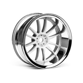 HPI RACING WORK XSA 02C WHEEL 26mm CHROME/WHITE (9mm OFFSET)