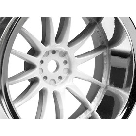 HPI RACING WORK XSA 02C WHEEL 26mm CHROME/WHITE (9mm OFFSET)