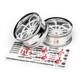 HPI RACING WORK XSA 02C WHEEL 26mm CHROME/WHITE (9mm OFFSET)