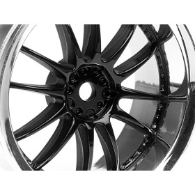 HPI RACING WORK XSA 02C WHEEL 26mm CHROME/BLACK (3mm OFFSET)