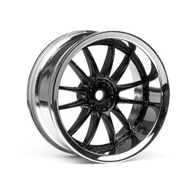 HPI RACING WORK XSA 02C WHEEL 26mm CHROME/BLACK (6mm OFFSET)
