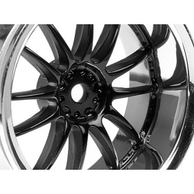 HPI RACING WORK XSA 02C WHEEL 26mm CHROME/BLACK (6mm OFFSET)