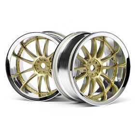 HPI RACING Felgi Work XSA 02C 26mm CHROME/GOLD (6mm OFFSET)