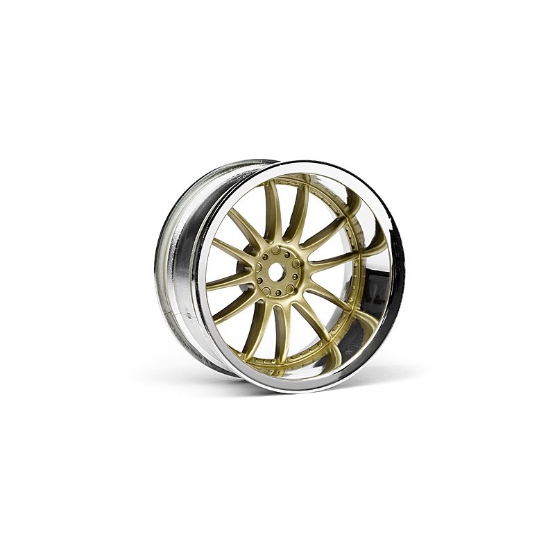 HPI RACING WORK XSA 02C WHEEL 26mm CHROME/GOLD (9mm OFFSET)