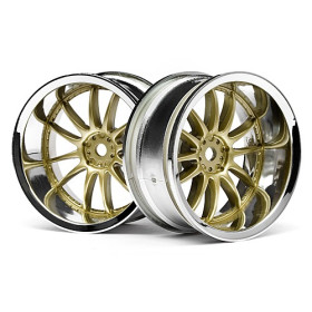 HPI RACING WORK XSA 02C WHEEL 26mm CHROME/GOLD (9mm OFFSET)